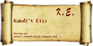 Kabát Eliz névjegykártya